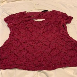 Lane Bryant peplum blouse purple